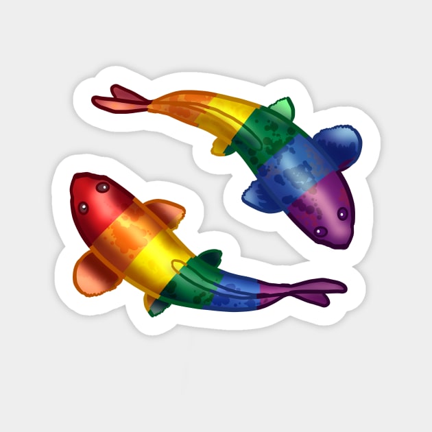 Rainbow LGBTQ Pride Flag Koi Fish Sticker by YouAreValid